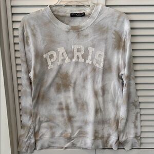 Fifth Sun Women's Paris Tie-Dye Sweater - Cream and Gray